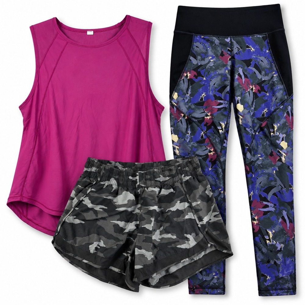 Lululemon Athleta Patagonia Womens M Athletic Lot Leggings Shorts Tank 3 Piece